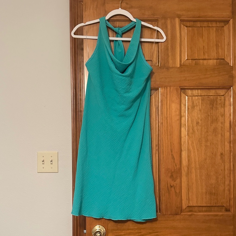 See You Monday Turquoise Backless Dress